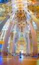 Panoramic view of the interior of the cathedral Royalty Free Stock Photo